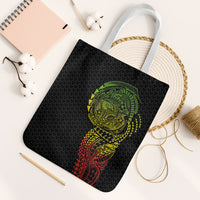 Hawaiian Traditional Tattoos Tote Bag Kakau Tribal Tropical Plant Motif Kanaka Maoli Flag Color Inspired