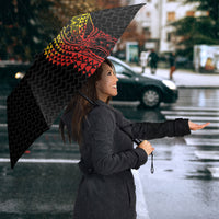 Hawaiian Traditional Tattoos Umbrella Kakau Tribal Tropical Plant Motif Kanaka Maoli Flag Color Inspired
