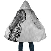 Hawaiian Traditional Tattoos Cloak Kakau Tribal Tropical Plant Motif White Color