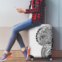 Hawaiian Traditional Tattoos Luggage Cover Kakau Tribal Tropical Plant Motif White Color