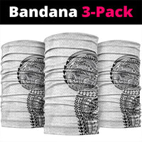 Hawaiian Traditional Tattoos Neck Gaiter Kakau Tribal Tropical Plant Motif White Color
