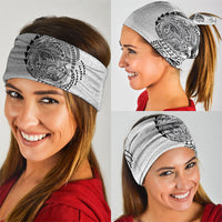 Hawaiian Traditional Tattoos Neck Gaiter Kakau Tribal Tropical Plant Motif White Color