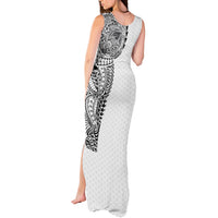 Hawaiian Traditional Tattoos Tank Maxi Dress Kakau Tribal Tropical Plant Motif White Color LT03 - Polynesian Pride