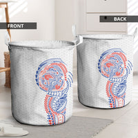 Hawaiian Traditional Tattoos Laundry Basket Kakau Tribal Tropical Plant Motif Hawaii Flag Color Inspired