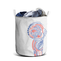 Hawaiian Traditional Tattoos Laundry Basket Kakau Tribal Tropical Plant Motif Hawaii Flag Color Inspired