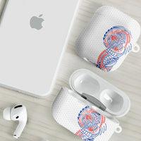 Hawaiian Traditional Tattoos AirPods Case Kakau Tribal Tropical Plant Motif Hawaii Flag Color Inspired