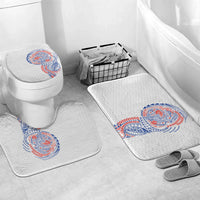 Hawaiian Traditional Tattoos Bathroom Set Kakau Tribal Tropical Plant Motif Hawaii Flag Color Inspired