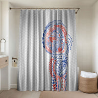 Hawaiian Traditional Tattoos Bathroom Set Kakau Tribal Tropical Plant Motif Hawaii Flag Color Inspired