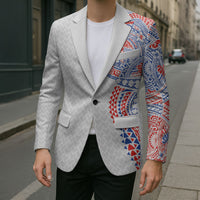 Hawaiian Traditional Tattoos Blazer Kakau Tribal Tropical Plant Motif Hawaii Flag Color Inspired