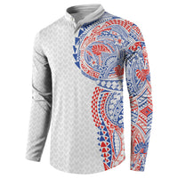 Hawaiian Traditional Tattoos Button Sweatshirt Kakau Tribal Tropical Plant Motif Hawaii Flag Color Inspired
