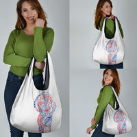 Hawaiian Traditional Tattoos Grocery Bag Kakau Tribal Tropical Plant Motif Hawaii Flag Color Inspired