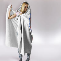 Hawaiian Traditional Tattoos Hooded Blanket Kakau Tribal Tropical Plant Motif Hawaii Flag Color Inspired