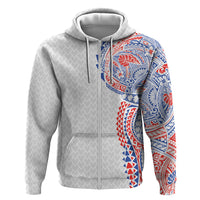 Hawaiian Traditional Tattoos Hoodie Kakau Tribal Tropical Plant Motif Hawaii Flag Color Inspired
