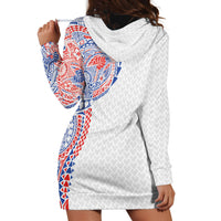 Hawaiian Traditional Tattoos Hoodie Dress Kakau Tribal Tropical Plant Motif Hawaii Flag Color Inspired