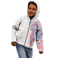 Hawaiian Traditional Tattoos Kid Hoodie Kakau Tribal Tropical Plant Motif Hawaii Flag Color Inspired