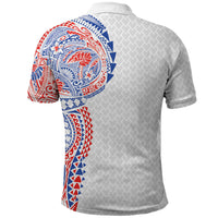 Hawaiian Traditional Tattoos Polo Shirt Kakau Tribal Tropical Plant Motif Hawaii Flag Color Inspired