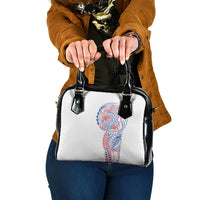Hawaiian Traditional Tattoos Shoulder Handbag Kakau Tribal Tropical Plant Motif Hawaii Flag Color Inspired