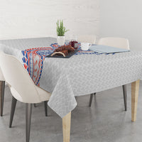 Hawaiian Traditional Tattoos Tablecloth Kakau Tribal Tropical Plant Motif Hawaii Flag Color Inspired