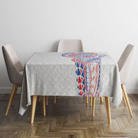 Hawaiian Traditional Tattoos Tablecloth Kakau Tribal Tropical Plant Motif Hawaii Flag Color Inspired