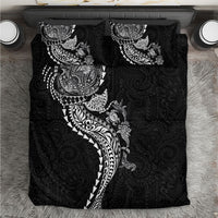 Hawaiian Kakau Tribal Sea Animals Tattoos Bedding Set Black Color
