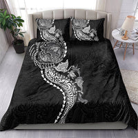 Hawaiian Kakau Tribal Sea Animals Tattoos Bedding Set Black Color