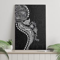 Hawaiian Kakau Tribal Sea Animals Tattoos Canvas Wall Art Black Color