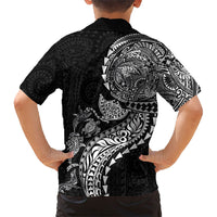 Hawaiian Kakau Tribal Sea Animals Tattoos Hawaiian Shirt Black Color LT03 - Polynesian Pride