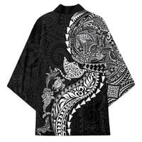 Hawaiian Kakau Tribal Sea Animals Tattoos Kimono Black Color