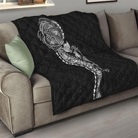 Hawaiian Kakau Tribal Sea Animals Tattoos Quilt Black Color