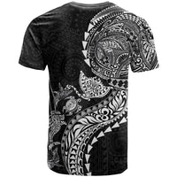 Hawaiian Kakau Tribal Sea Animals Tattoos T Shirt Black Color