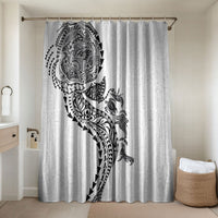 Hawaiian Kakau Tribal Sea Animals Tattoos Bathroom Set White Color