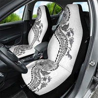 Hawaiian Kakau Tribal Sea Animals Tattoos Car Seat Cover White Color