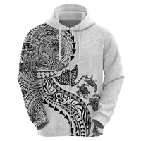 Hawaiian Kakau Tribal Sea Animals Tattoos Hoodie White Color