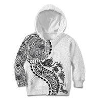 Hawaiian Kakau Tribal Sea Animals Tattoos Kid Hoodie White Color