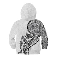 Hawaiian Kakau Tribal Sea Animals Tattoos Kid Hoodie White Color