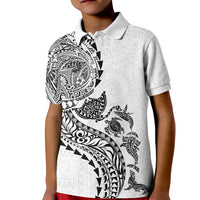 Hawaiian Kakau Tribal Sea Animals Tattoos Kid Polo Shirt White Color