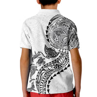 Hawaiian Kakau Tribal Sea Animals Tattoos Kid Polo Shirt White Color