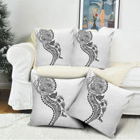 Hawaiian Kakau Tribal Sea Animals Tattoos Pillow Cover White Color