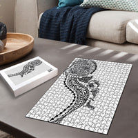 Hawaiian Kakau Tribal Sea Animals Tattoos Puzzle White Color