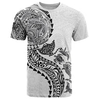 Hawaiian Kakau Tribal Sea Animals Tattoos T Shirt White Color LT03 White - Polynesian Pride