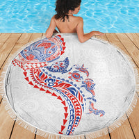 Hawaiian Kakau Tribal Sea Animals Tattoos Beach Blanket Hawaii Flag Color Inspired