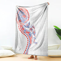 Hawaiian Kakau Tribal Sea Animals Tattoos Blanket Hawaii Flag Color Inspired