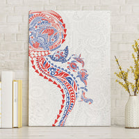 Hawaiian Kakau Tribal Sea Animals Tattoos Canvas Wall Art Hawaii Flag Color Inspired