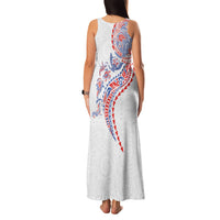 Hawaiian Kakau Tribal Sea Animals Tattoos Family Matching Tank Maxi Dress and Hawaiian Shirt Hawaii Flag Color Inspired
