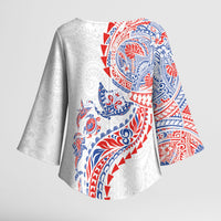 Hawaiian Kakau Tribal Sea Animals Tattoos Kimono Sleeve Blouse Hawaii Flag Color Inspired