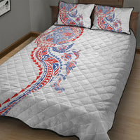 Hawaiian Kakau Tribal Sea Animals Tattoos Quilt Bed Set Hawaii Flag Color Inspired