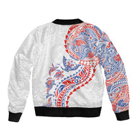 Hawaiian Kakau Tribal Sea Animals Tattoos Sleeve Zip Bomber Jacket Hawaii Flag Color Inspired