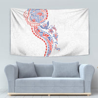 Hawaiian Kakau Tribal Sea Animals Tattoos Tapestry Hawaii Flag Color Inspired