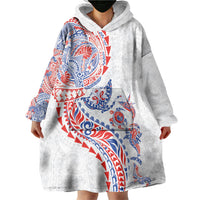 Hawaiian Kakau Tribal Sea Animals Tattoos Wearable Blanket Hoodie Hawaii Flag Color Inspired