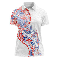 Hawaiian Kakau Tribal Sea Animals Tattoos Women Polo Shirt Hawaii Flag Color Inspired